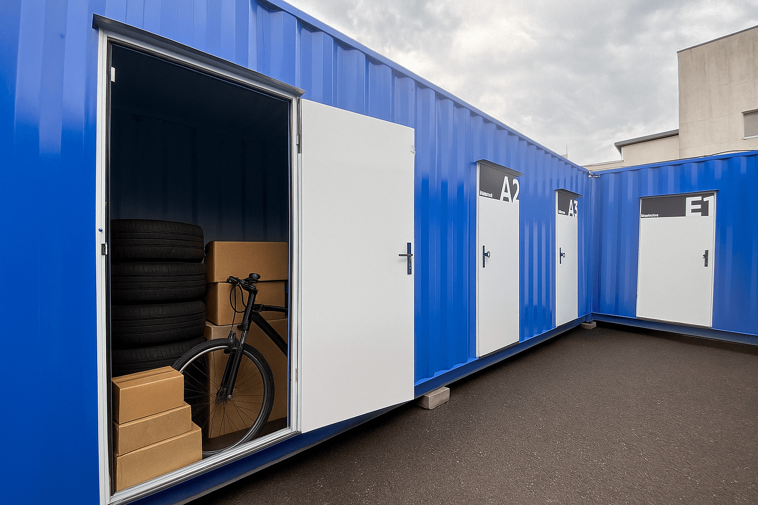 row of containers - professional commercial view
